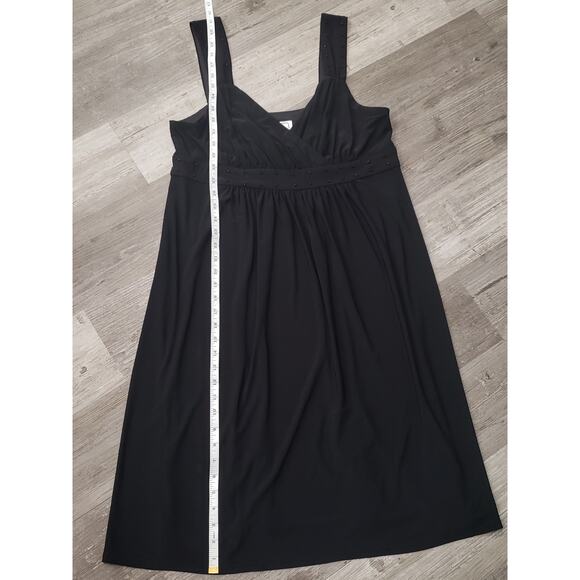 Karin Stevens Black Beaded Strap Long Loose Fitting Dress | Size 14 - Picture 6 of 6